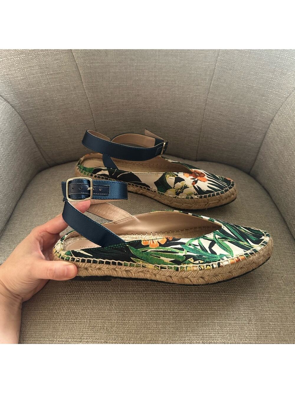 Stuart Weitzman Toga Floral Espadrille Sandals